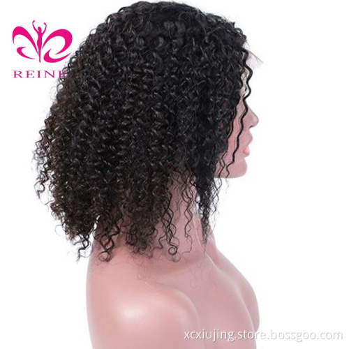 REINE Bleached Knots  Scalp Kinky Curly Bob Virgin Cuticle Aligned Hair 13*4/4*4 Lace Frontal Wigs With Baby Hair